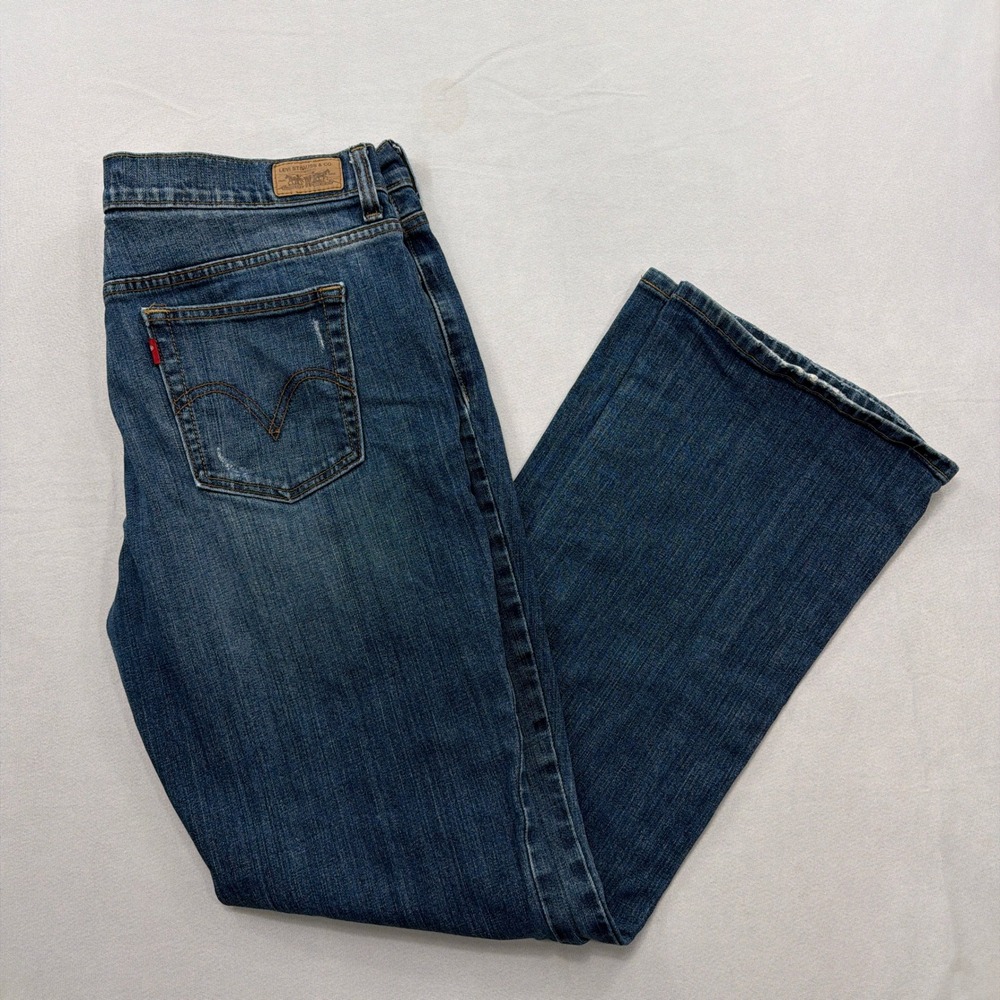 Levi's Jeans 515 Bootcut Mid Rise Stretch Denim Blue Womens Size 12 Medium